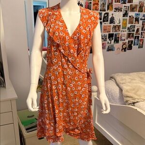 Sanctuary Orange Floral Mini Dress